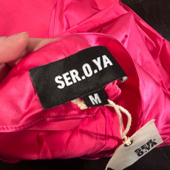 SER.O.YA Celino Maxi Dress Silk Blend Fuchia Purple/Hot Pink Size M - NWT - Picture 14 of 16